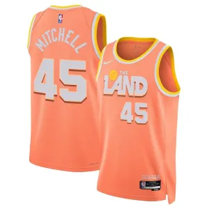 Camiseta Cleveland Cavaliers Donovan Mitchell City Edition 2025-26 Naranja Swingman para Hombre Camiseta Cleveland Cavaliers Donovan Mitchell City Edition 2025-26 Naranja Swingman para Hombre