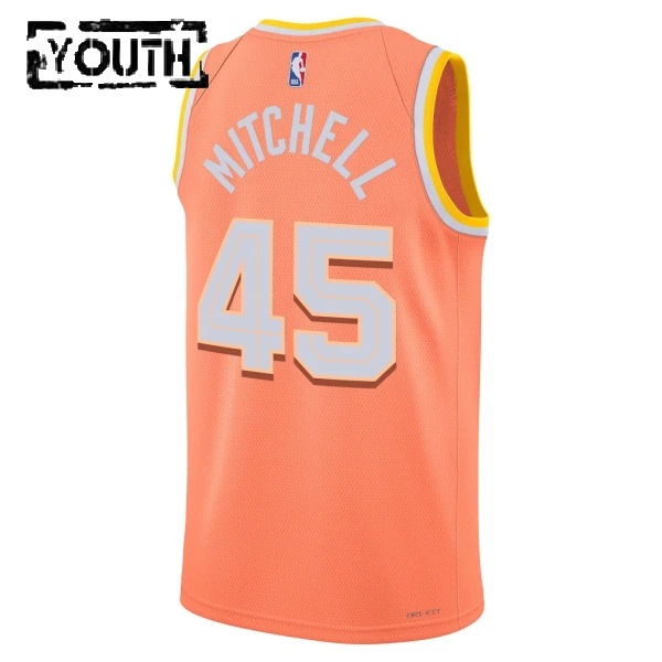 Camiseta Cleveland Cavaliers Donovan Mitchell City Edition 2025-26 Naranja Swingman para Niño