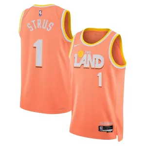 Camiseta Cleveland Cavaliers Max Strus City Edition 2025-26 Naranja Swingman para Hombre