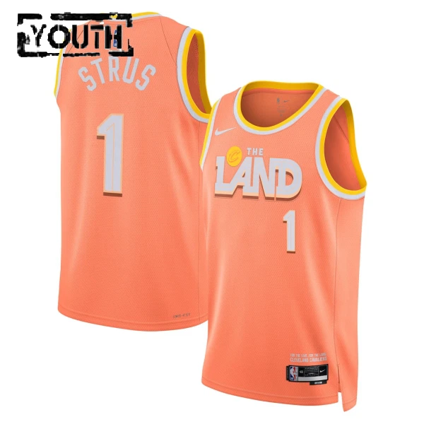 Camiseta Cleveland Cavaliers Max Strus City Edition 2025-26 Naranja Swingman para Niño