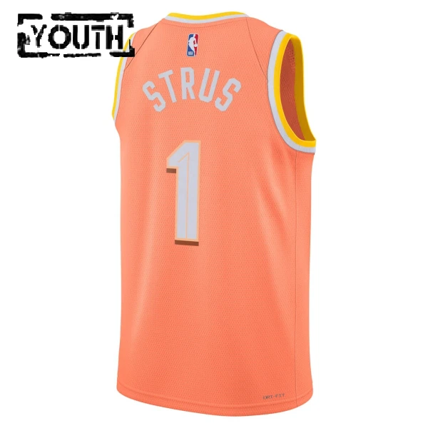 Camiseta Cleveland Cavaliers Max Strus City Edition 2025-26 Naranja Swingman para Niño