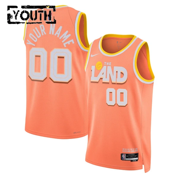 Camiseta Cleveland Cavaliers Personalizada City Edition 2025-26 Naranja Swingman para Niño