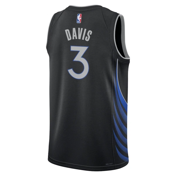 Camiseta Dallas Mavericks Anthony Davis City Edition 2025-26 Negro Swingman para Hombre