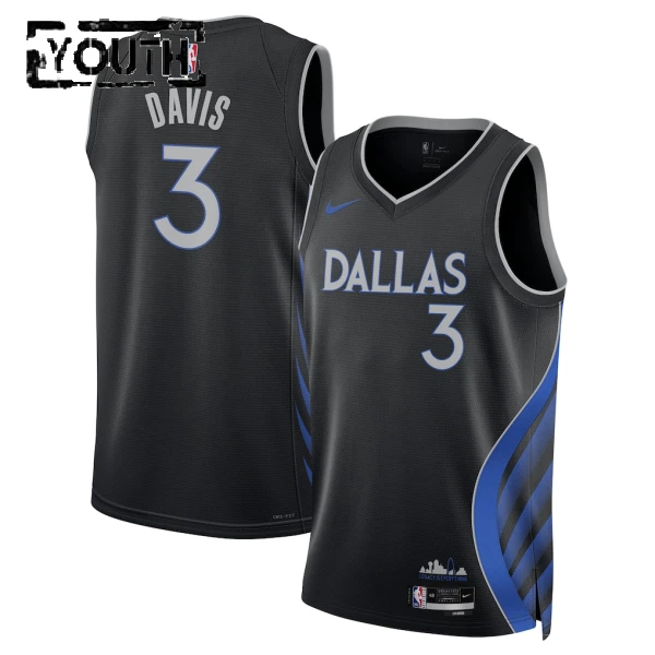 Camiseta Dallas Mavericks Anthony Davis City Edition 2025-26 Negro Swingman para Niño Camiseta Dallas Mavericks Anthony Davis City Edition 2025-26 Negro Swingman para Niño