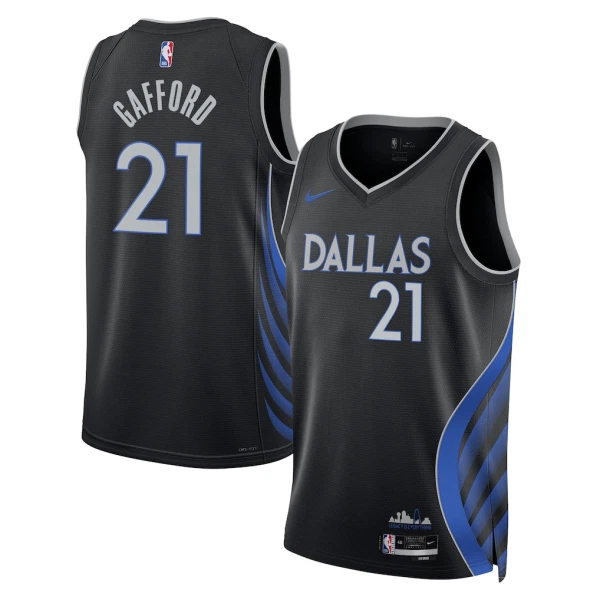 Camiseta Dallas Mavericks Daniel Gafford City Edition 2025-26 Negro Swingman para Hombre