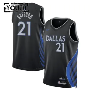 Camiseta Dallas Mavericks Daniel Gafford City Edition 2025-26 Negro Swingman para Niño
