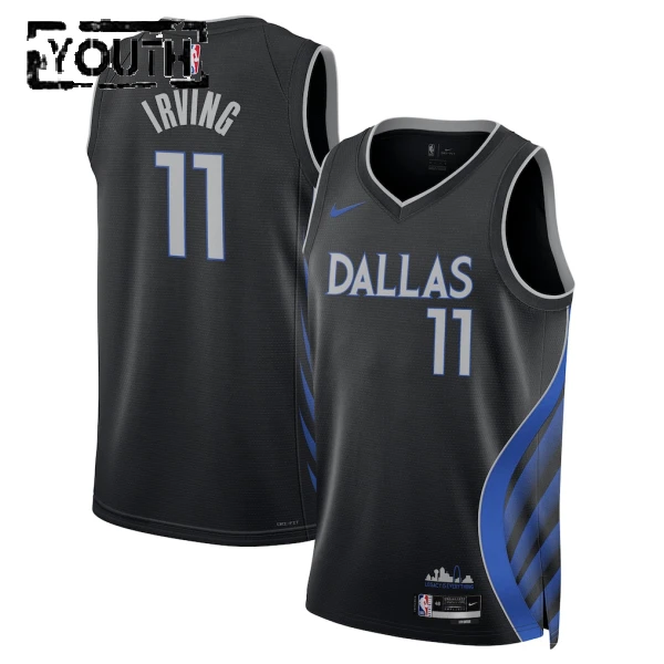Camiseta Dallas Mavericks Kyrie Irving City Edition 2025-26 Negro Swingman para Niño