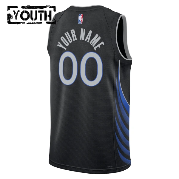 Camiseta Dallas Mavericks Personalizada City Edition 2025-26 Negro Swingman para Niño