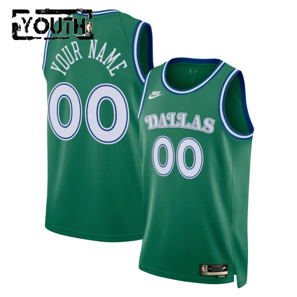 Camiseta Dallas Mavericks Personalizada Classic Edition 2025-26 Verde Swingman para Niño