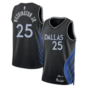 Camiseta Dallas Mavericks Washington JR City Edition 2025-26 Negro Swingman para Hombre