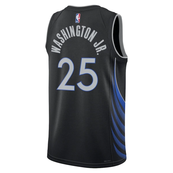 Camiseta Dallas Mavericks Washington JR City Edition 2025-26 Negro Swingman para Hombre