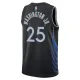Camiseta Dallas Mavericks Washington JR City Edition 2025-26 Negro Swingman para Hombre