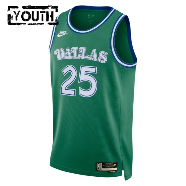 Camiseta Dallas Mavericks Washington JR Classic Edition 2025-26 Verde Swingman para Niño