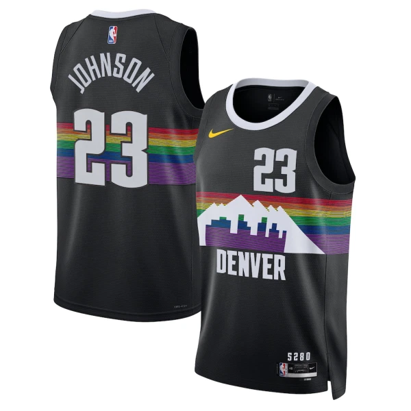 Camiseta Denver Nuggets Cameron Johnson City Edition 2025-26 Negro Swingman para Hombre