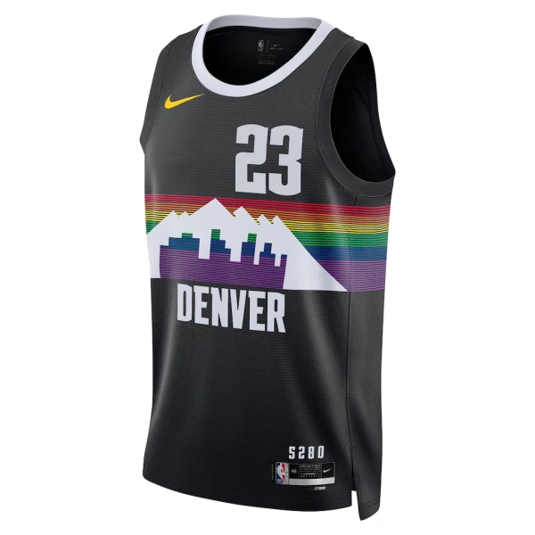 Camiseta Denver Nuggets Cameron Johnson City Edition 2025-26 Negro Swingman para Hombre