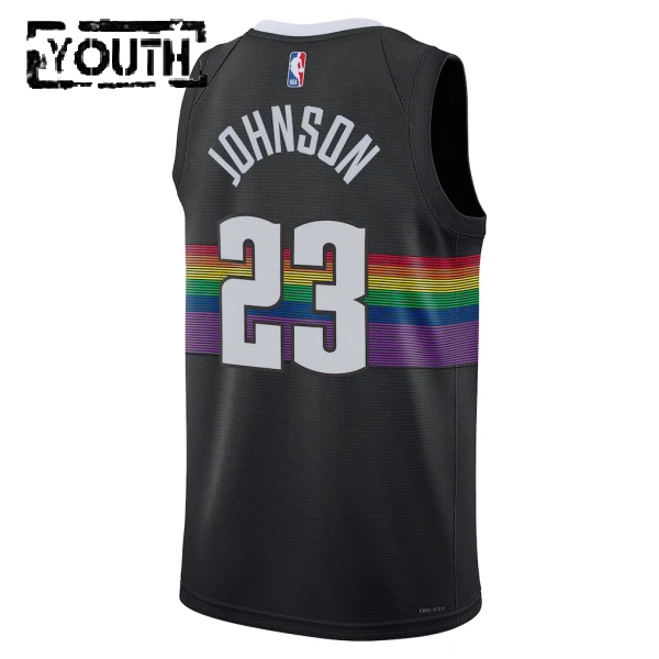 Camiseta Denver Nuggets Cameron Johnson City Edition 2025-26 Negro Swingman para Niño