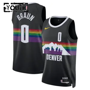Camiseta Denver Nuggets Christian Braun City Edition 2025-26 Negro Swingman para Niño Camiseta Denver Nuggets Christian Braun City Edition 2025-26 Negro Swingman para Niño