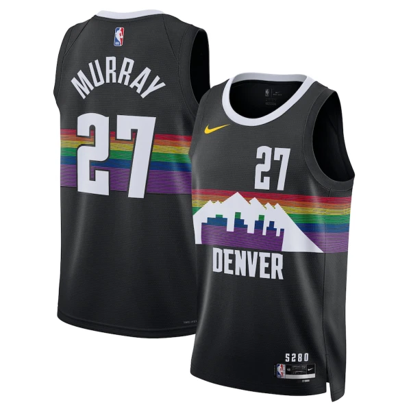 Camiseta Denver Nuggets Jamal Murray City Edition 2025-26 Negro Swingman para Hombre