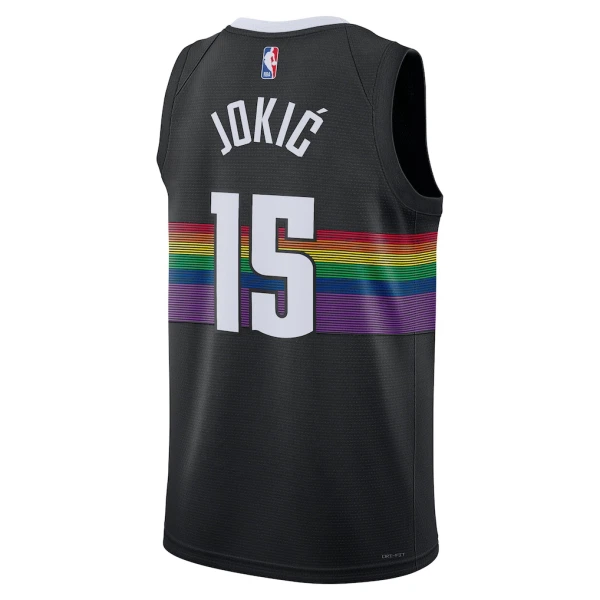 Camiseta Denver Nuggets Nikola Jokic City Edition 2025-26 Negro Swingman para Hombre