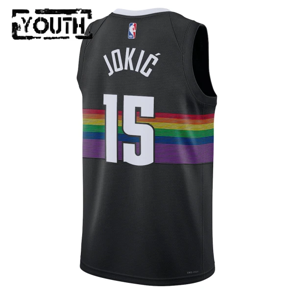 Camiseta Denver Nuggets Nikola Jokic City Edition 2025-26 Negro Swingman para Niño