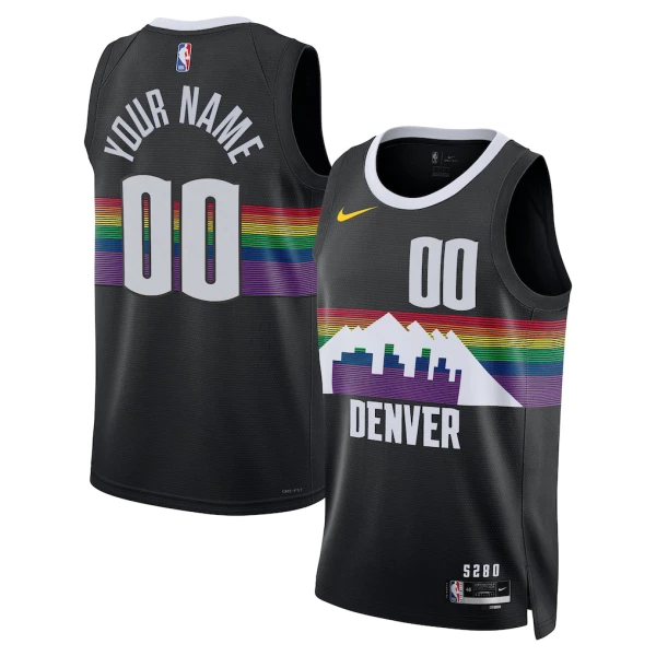 Camiseta Denver Nuggets Personalizada City Edition 2025-26 Negro Swingman para Hombre Camiseta Denver Nuggets Personalizada City Edition 2025-26 Negro Swingman para Hombre