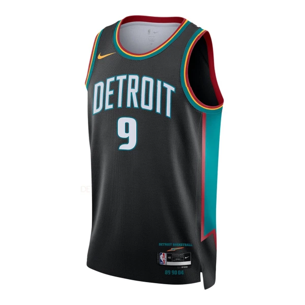 Camiseta Detroit Pistons Ausar Thompson City Edition 2025-26 Negro Swingman para Hombre