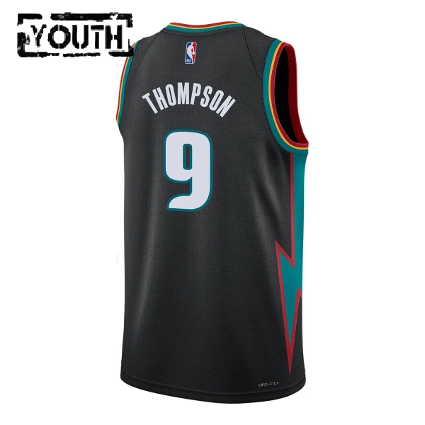 Camiseta Detroit Pistons Ausar Thompson City Edition 2025-26 Negro Swingman para Niño