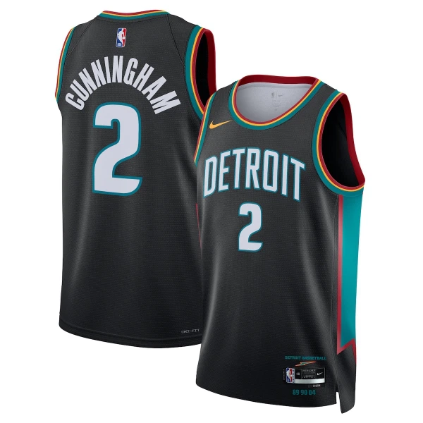 Camiseta Detroit Pistons Cade Cunningham City Edition 2025-26 Negro Swingman para Hombre