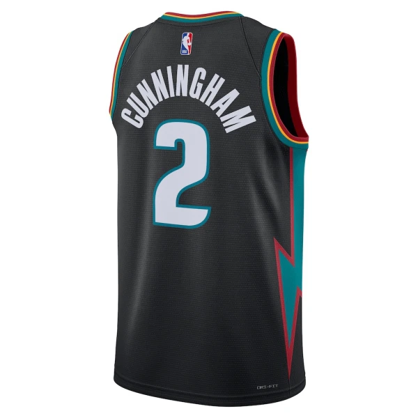 Camiseta Detroit Pistons Cade Cunningham City Edition 2025-26 Negro Swingman para Hombre