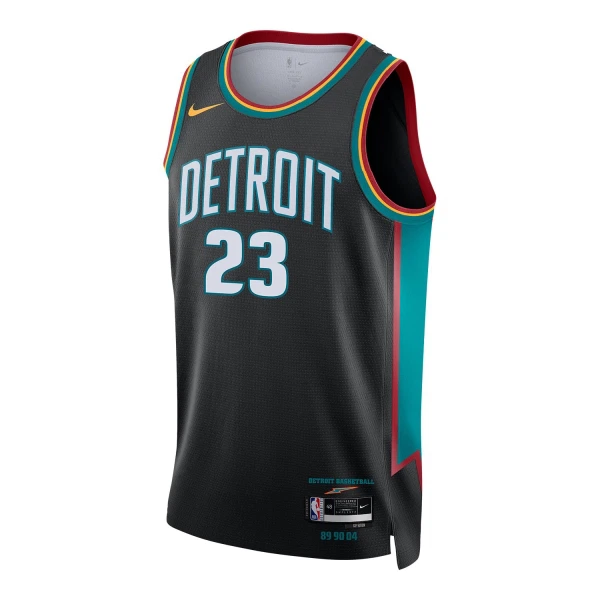 Camiseta Detroit Pistons Jaden Ivey City Edition 2025-26 Negro Swingman para Hombre