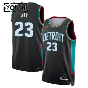 Camiseta Detroit Pistons Jaden Ivey City Edition 2025-26 Negro Swingman para Niño