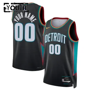 Camiseta Detroit Pistons Personalizada City Edition 2025-26 Negro Swingman para Niño Camiseta Detroit Pistons Personalizada City Edition 2025-26 Negro Swingman para Niño