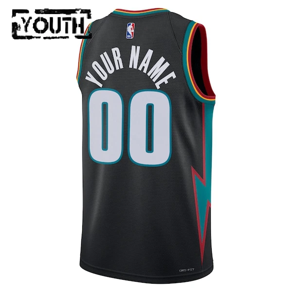 Camiseta Detroit Pistons Personalizada City Edition 2025-26 Negro Swingman para Niño