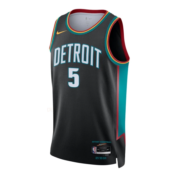 Camiseta Detroit Pistons Ron Holland II City Edition 2025-26 Negro Swingman para Hombre