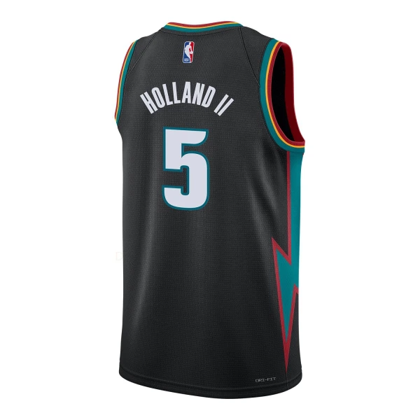 Camiseta Detroit Pistons Ron Holland II City Edition 2025-26 Negro Swingman para Hombre