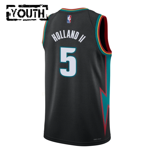 Camiseta Detroit Pistons Ron Holland II City Edition 2025-26 Negro Swingman para Niño