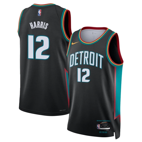 Camiseta Detroit Pistons Tobias Harris City Edition 2025-26 Negro Swingman para Hombre