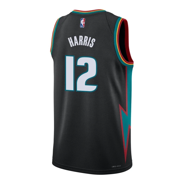 Camiseta Detroit Pistons Tobias Harris City Edition 2025-26 Negro Swingman para Hombre