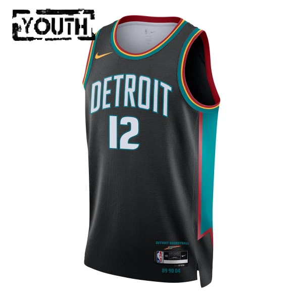 Camiseta Detroit Pistons Tobias Harris City Edition 2025-26 Negro Swingman para Niño