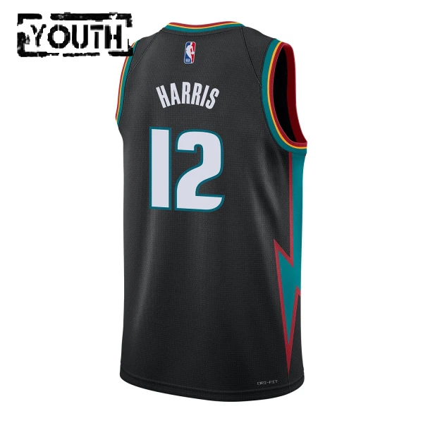 Camiseta Detroit Pistons Tobias Harris City Edition 2025-26 Negro Swingman para Niño