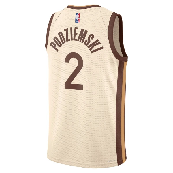 Camiseta Golden State Warriors Brandin Podziemski City Edition 2025-26 Blanco Swingman para Hombre