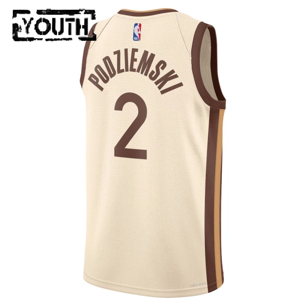 Camiseta Golden State Warriors Brandin Podziemski City Edition 2025-26 Blanco Swingman para Niño