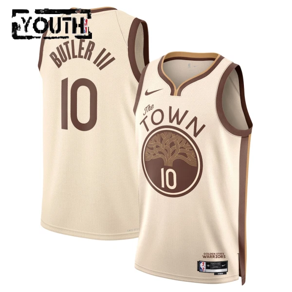 Camiseta Golden State Warriors Jimmy Butler III City Edition 2025-26 Blanco Swingman para Niño