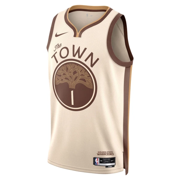 Camiseta Golden State Warriors Jonathan Kuminga City Edition 2025-26 Blanco Swingman para Hombre