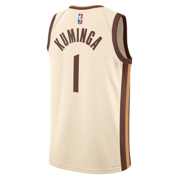 Camiseta Golden State Warriors Jonathan Kuminga City Edition 2025-26 Blanco Swingman para Hombre