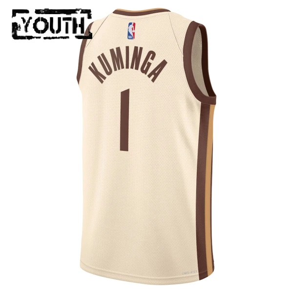 Camiseta Golden State Warriors Jonathan Kuminga City Edition 2025-26 Blanco Swingman para Niño