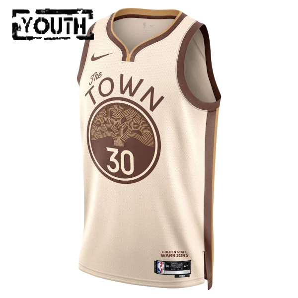 Camiseta Golden State Warriors Stephen Curry City Edition 2025-26 Blanco Swingman para Niño
