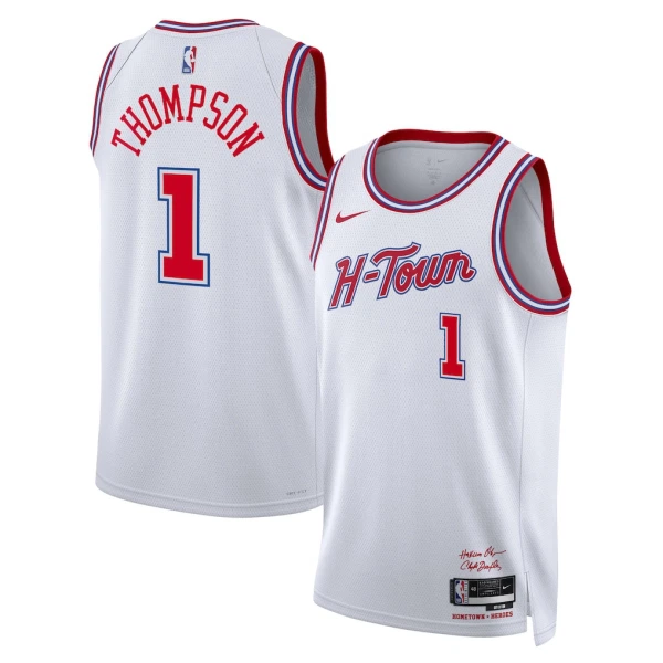 Camiseta Houston Rockets Amen Thompson City Edition 2025-26 Blanco Swingman para Hombre