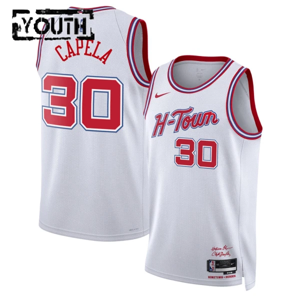 Camiseta Houston Rockets Clint Capela City Edition 2025-26 Blanco Swingman para Niño