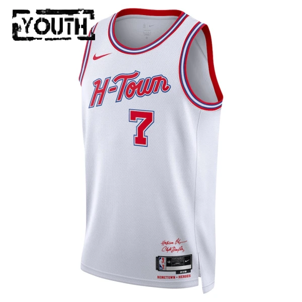 Camiseta Houston Rockets Kevin Durant City Edition 2025-26 Blanco Swingman para Niño
